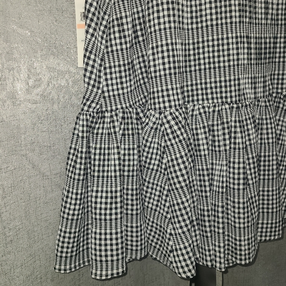 Calvin Klein Gingham Print Gauze Dress with‎ Puff sleeves NEW Size 2 - Picture 7 of 16